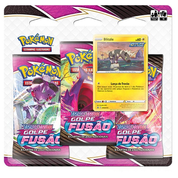 Pokémon EE8 Blister Triplo Golpe Fusão Blitzle - Copag
