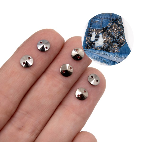 Encontraproduto.com.br - CHATON COSTURA ACRILICO SPIKE 06MM COM 600 PEÇAS