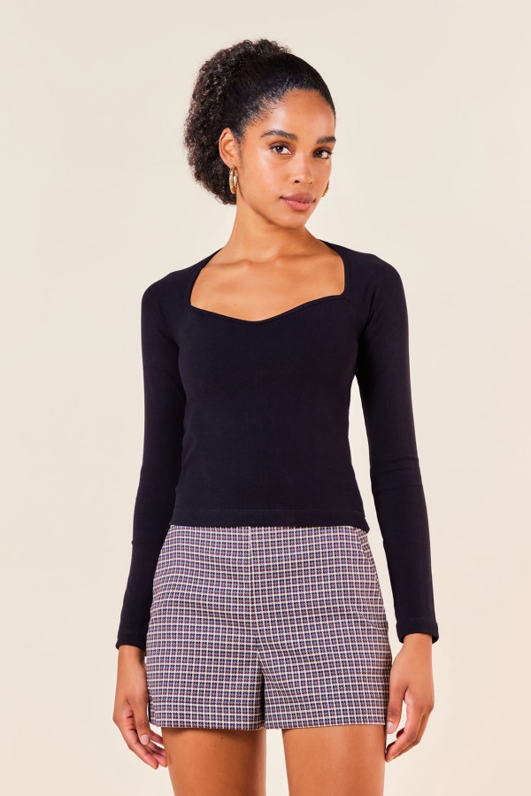 BLUSA RIBANA COM MANGA LONGA -PRETO