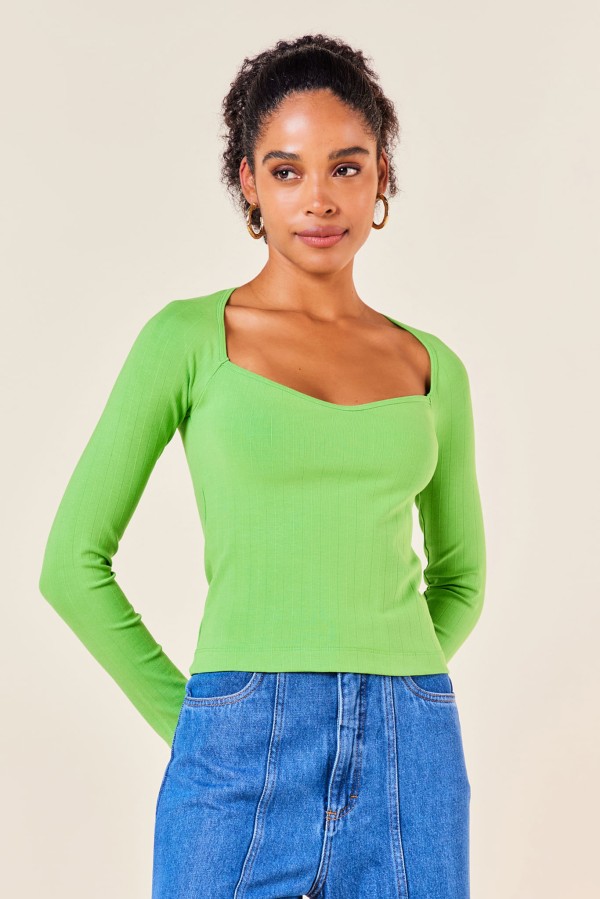 Encontraproduto.com.br - BLUSA RIBANA COM MANGA LONGA -JADE