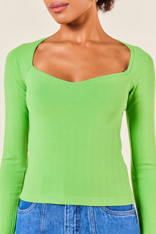 Encontraproduto.com.br - BLUSA RIBANA COM MANGA LONGA -JADE