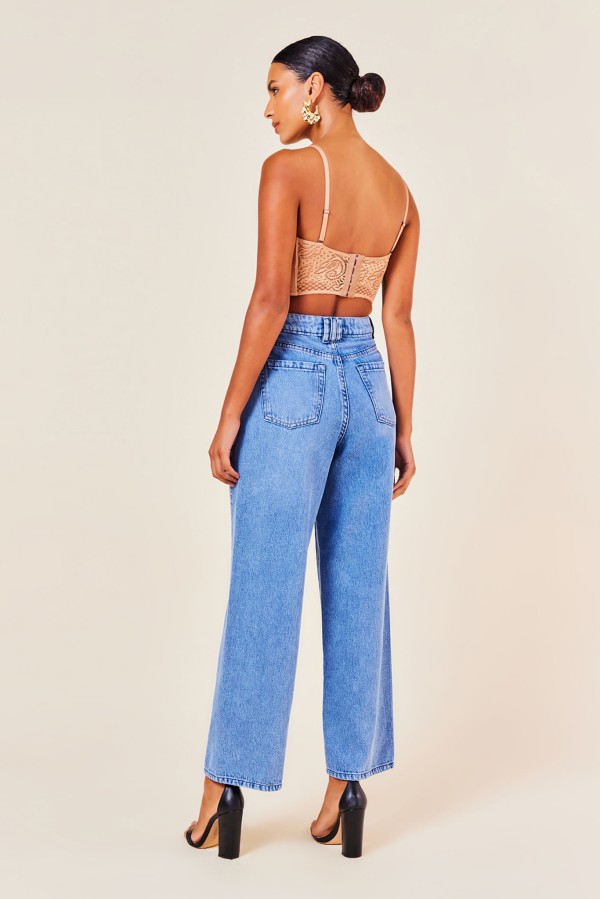 Encontraproduto.com.br - CALCA JEANS COM BORDADO NO BOLSO -JEANS