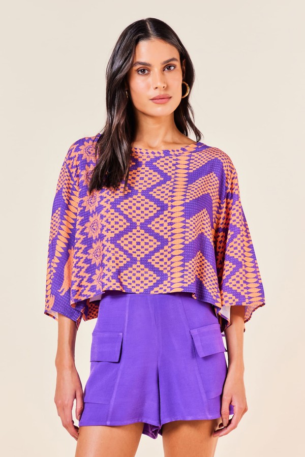 Encontraproduto.com.br - SHORT ALFAIATARIA COM TAMPINHA -ULTRA VIOLETA