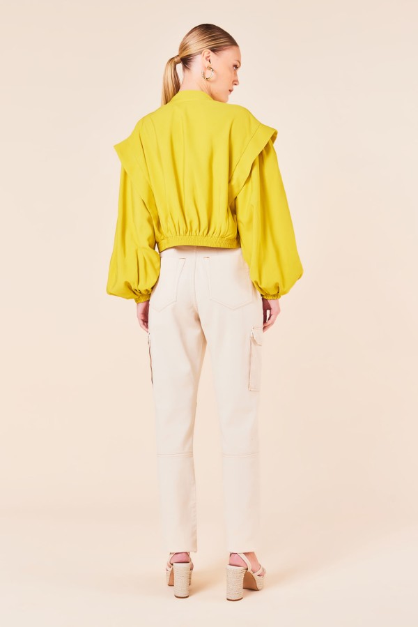 Encontraproduto.com.br - JAQUETA BOMBER ALFAIATARIA -GOLD