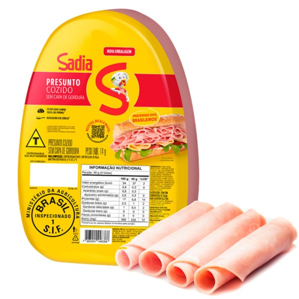 Presunto Cozido Sadia s/ Capa de Gordura Fatiado