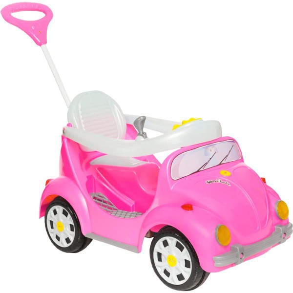 Encontraproduto.com.br - Mini Carro Infantil Calesita 1300 Fouks - 2 em 1 Pedal e Passeio - Rosa