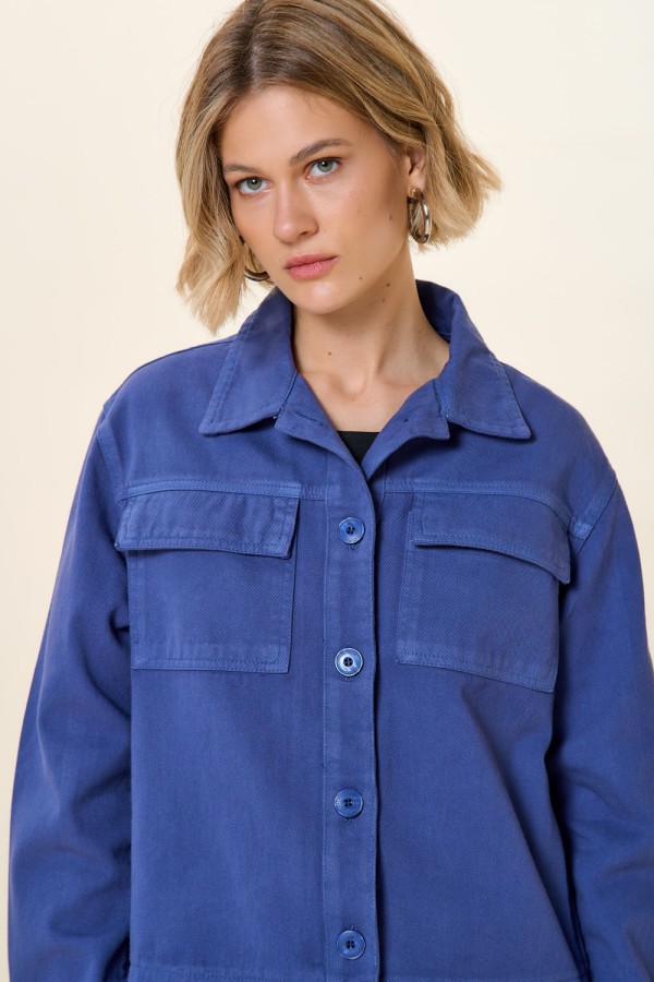 Encontraproduto.com.br - JAQUETA SARJA OVERSIZED COLOR-ONIX