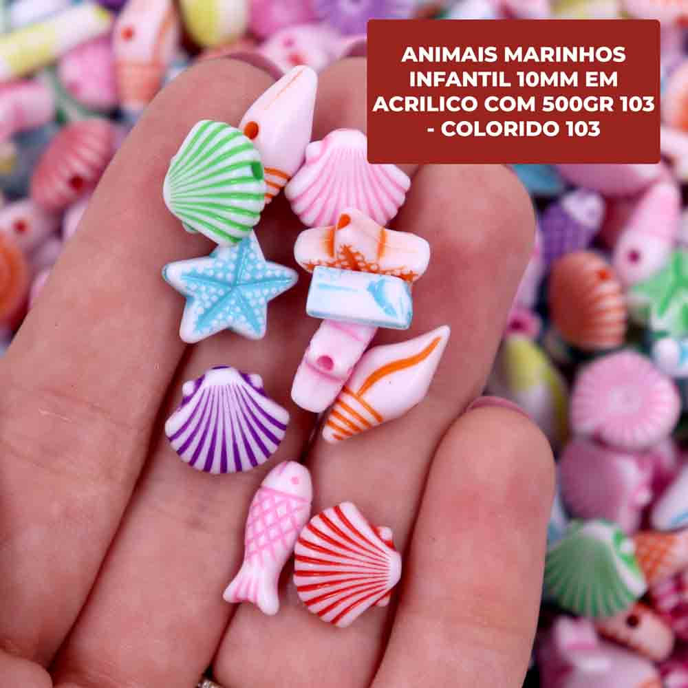 Encontraproduto.com.br - ANIMAIS MARINHOS INFANTIL 10MM EM ACRILICO COM 500GR
