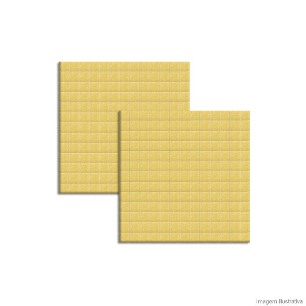 Encontraproduto.com.br - Pastilha de vidro 2x2cm placa 34x34cm ocre Jatobá