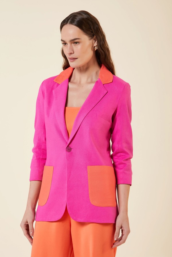 BLAZER LINHO MIX CORES ROSE / CORAL