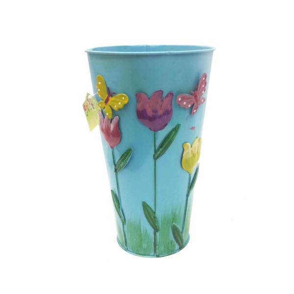 Encontraproduto.com.br - Vaso Jardim Varanda Borboleta Flor De Ferro Azul (Sybo-G7)