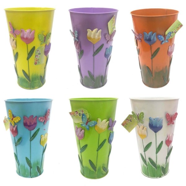 Encontraproduto.com.br - Vaso Jardim Varanda Borboleta Flor De Ferro Azul (Sybo-G7)