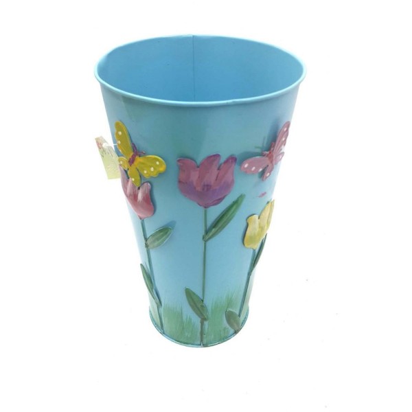 Encontraproduto.com.br - Vaso Jardim Varanda Borboleta Flor De Ferro Azul (Sybo-G7)