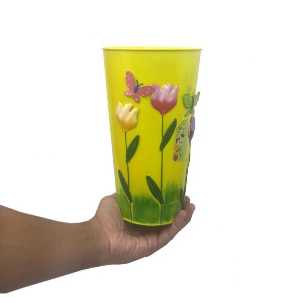 Encontraproduto.com.br - Vaso Jardim Borboleta Flor De Ferro Amarelo (Sybo-G7)