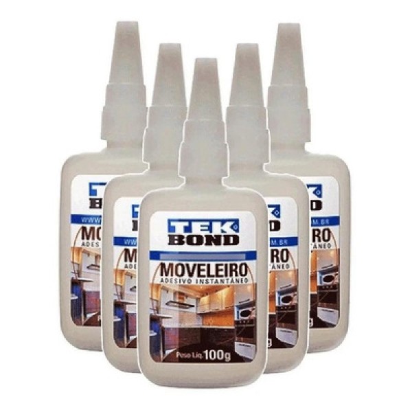 Encontraproduto.com.br - 05 Un Cola Adesivo Instantânea Tekbond Moveleira 793 100gr