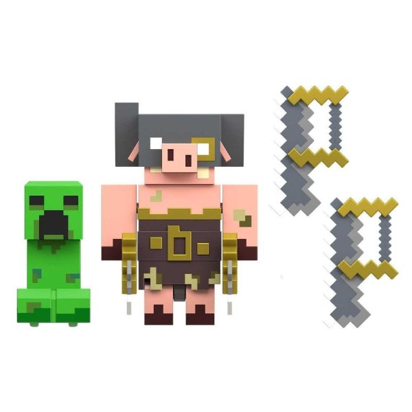 Encontraproduto.com.br - Minecraft Legends Fidget Creeper vs Piglin Bárbaro - Mattel