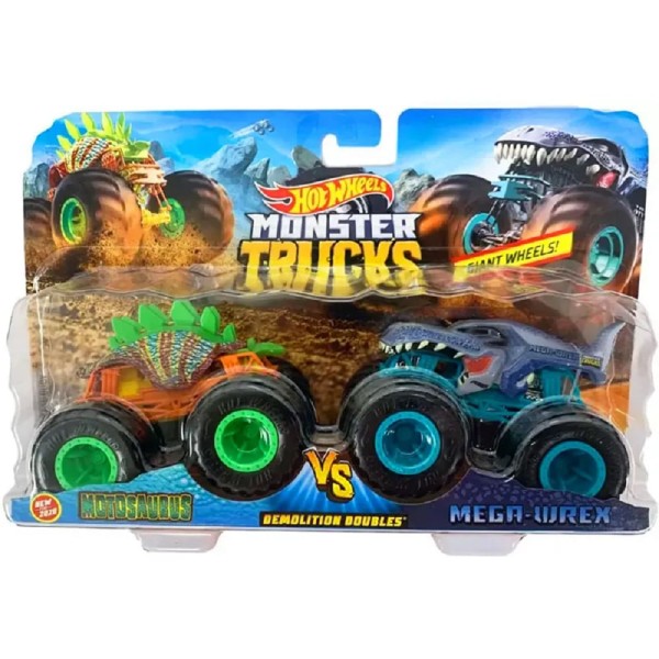 Encontraproduto.com.br - Hot Wheels Monster Trucks Mega Wrex com 2 - Mattel