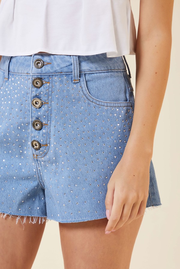 Encontraproduto.com.br - SHORT JEANS OVER TERMOCOLANTE-JEANS MEDIO