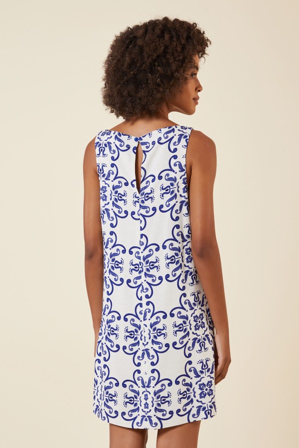 Encontraproduto.com.br - VESTIDO CURTO CARIBE ESTAMPA AZULEJOS