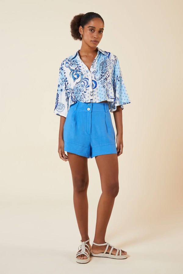 Encontraproduto.com.br - SHORT 2 BOTOES AZULEJO