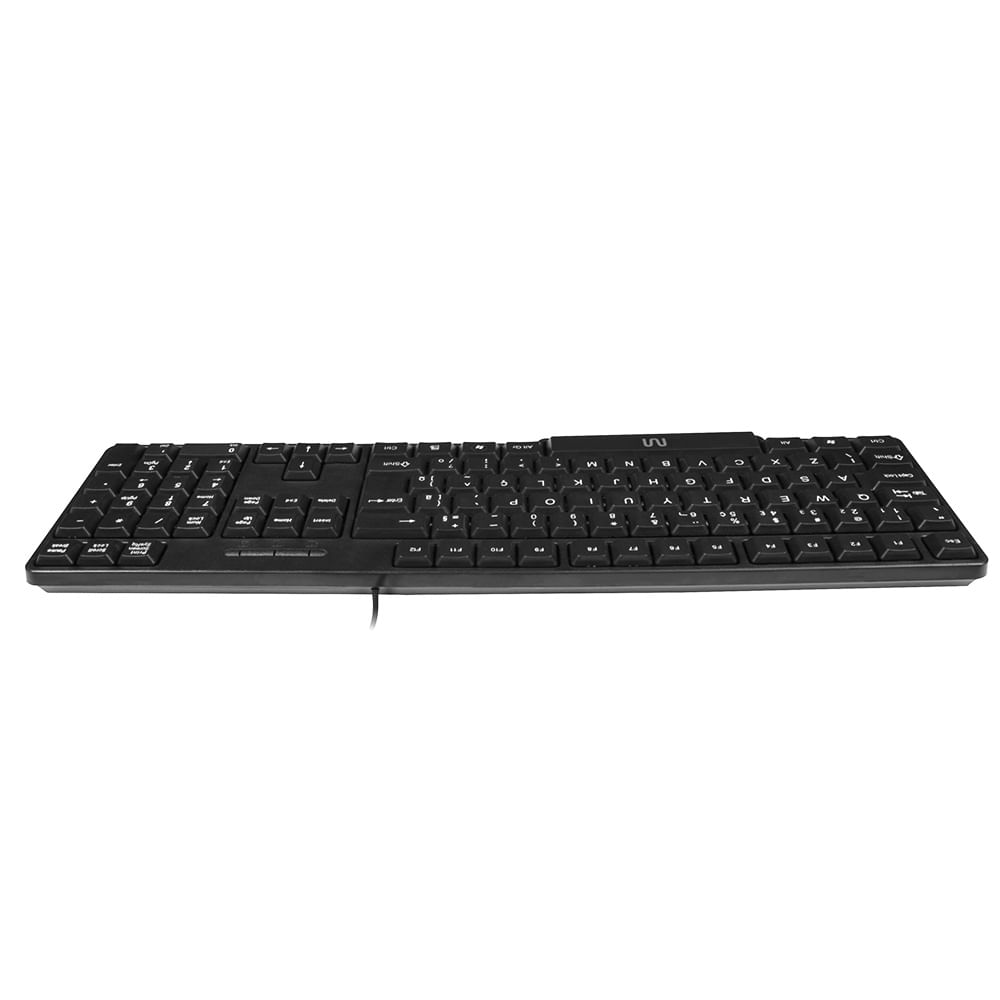 Encontraproduto.com.br - Kit Teclado e Mouse com fio Conexão PS2 Cabo de 130cm 1200dpi Resistente a Água Preto - TC303OUT [Reembalado]