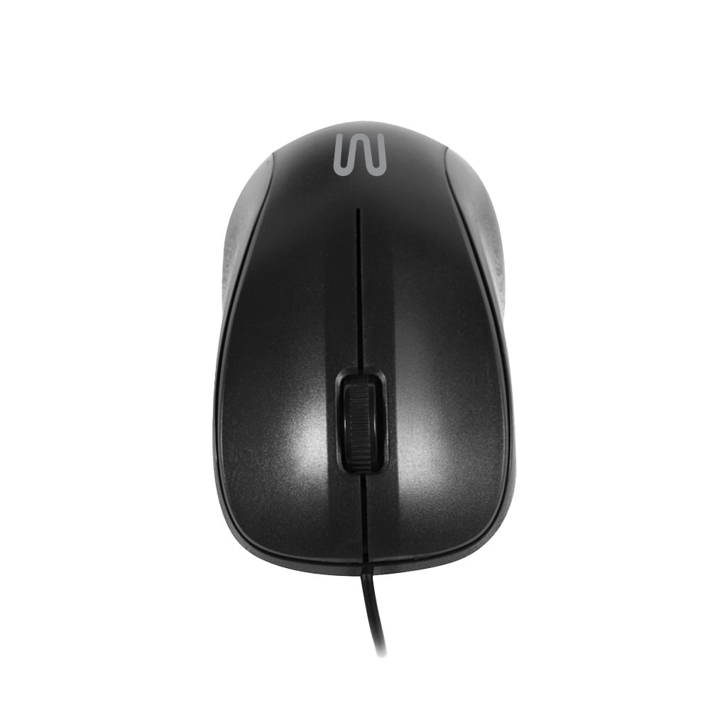 Encontraproduto.com.br - Kit Teclado e Mouse com fio Conexão PS2 Cabo de 130cm 1200dpi Resistente a Água Preto - TC303OUT [Reembalado]
