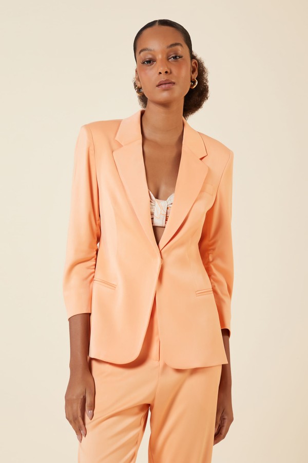 Encontraproduto.com.br - BLAZER COM MANGAS  7/8 APRICOT