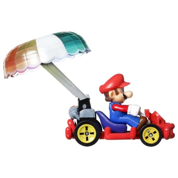 Encontraproduto.com.br - Hot Wheels Mario Kart Mario Pipe Frame Paraquedas - Mattel