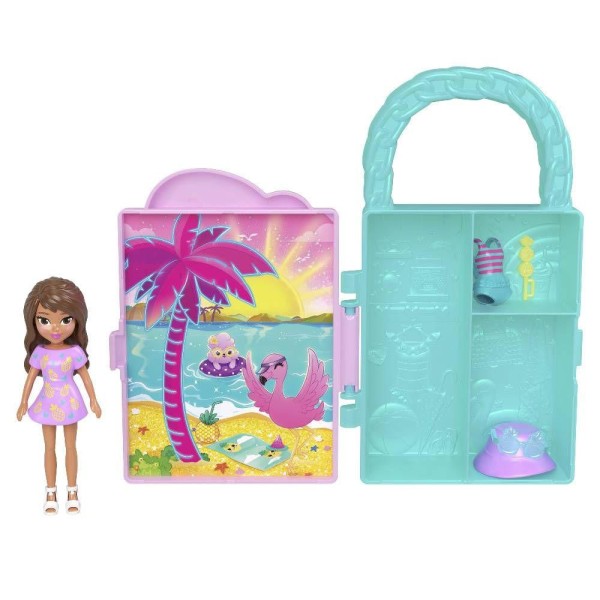 Encontraproduto.com.br - Polly Pocket Closet Fashion Reveal Rosa com Óculos - Mattel