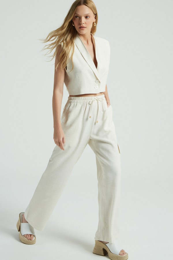 CALCA PANTALONA BOLSO LATERAL-CREME