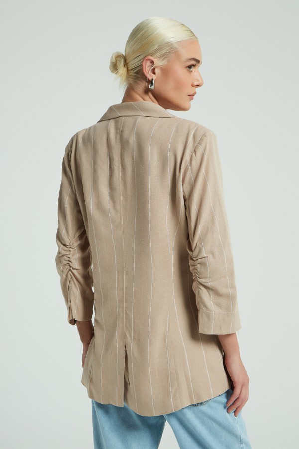 Encontraproduto.com.br - BLAZER LISTRADO LUREX-BEGE