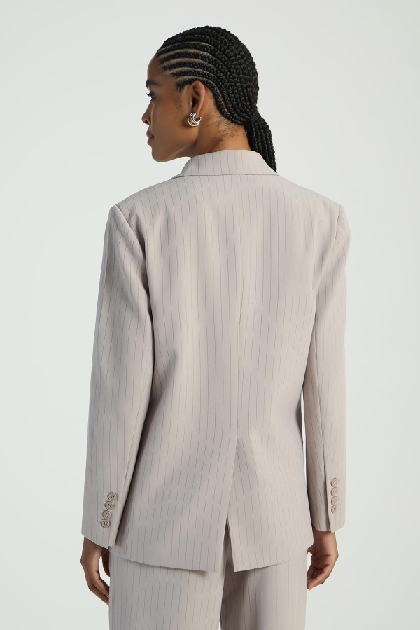 Encontraproduto.com.br - BLAZER OVERSIZED LISTRA LEVE - TAUPE