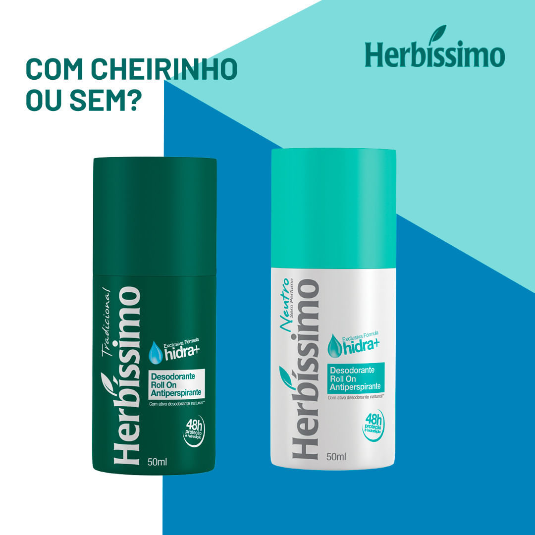 Encontraproduto.com.br - Kit Desodorante Roll-On Herbissimo Tradicional 50Ml com 6 unidades