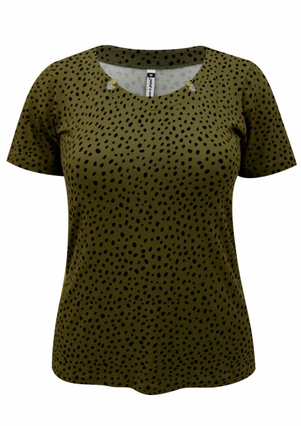 Blusa Estampada Verde Musgo | Pau a Pique
