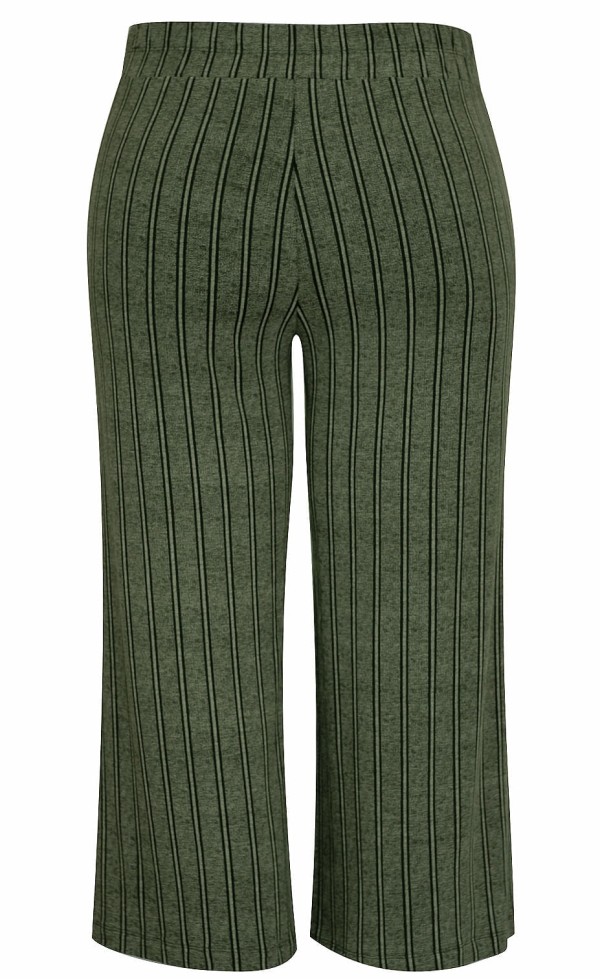 Encontraproduto.com.br - Calça Pantacourt Listrada Verde | Pau a Pique