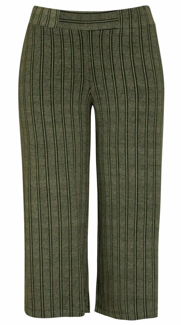 Encontraproduto.com.br - Calça Pantacourt Listrada Verde | Pau a Pique