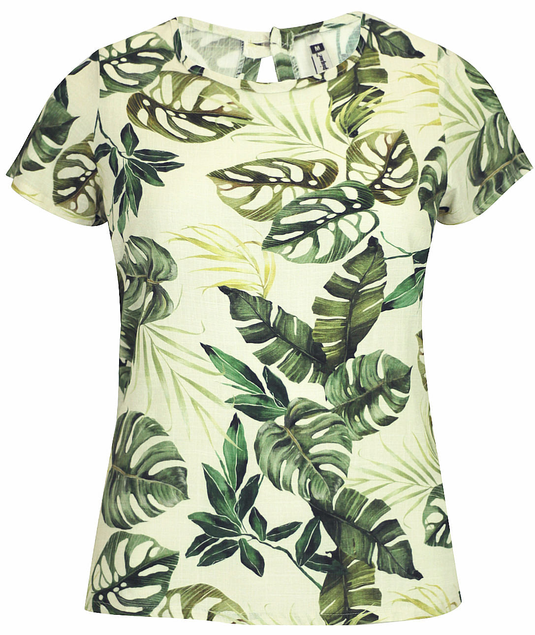 Blusa Estampada Manga Curta Verde | Pau a Pique