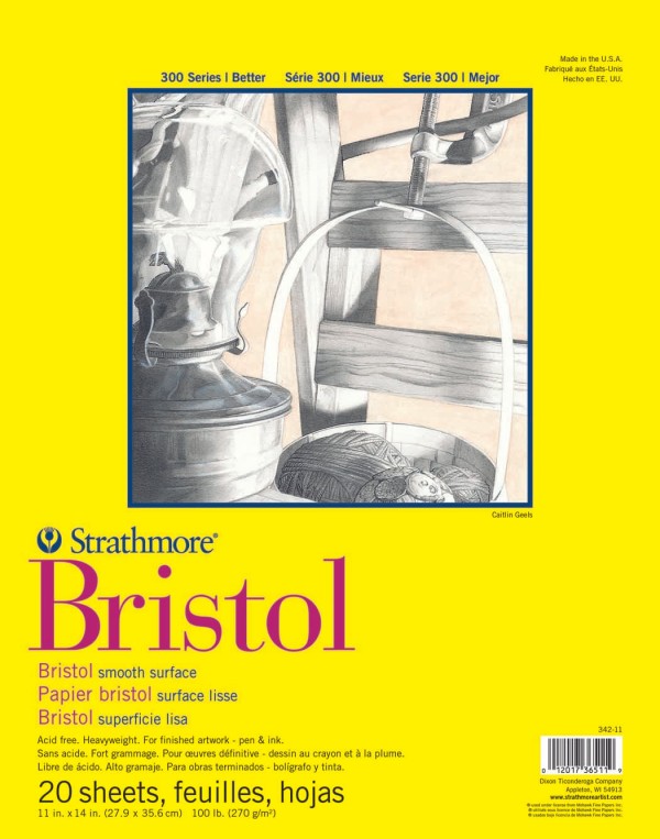Encontraproduto.com.br - Bloco Bristol Série 300 Liso 270 g/m² 27,9 x 35,6 cm com 20 Folhas Strathmore
