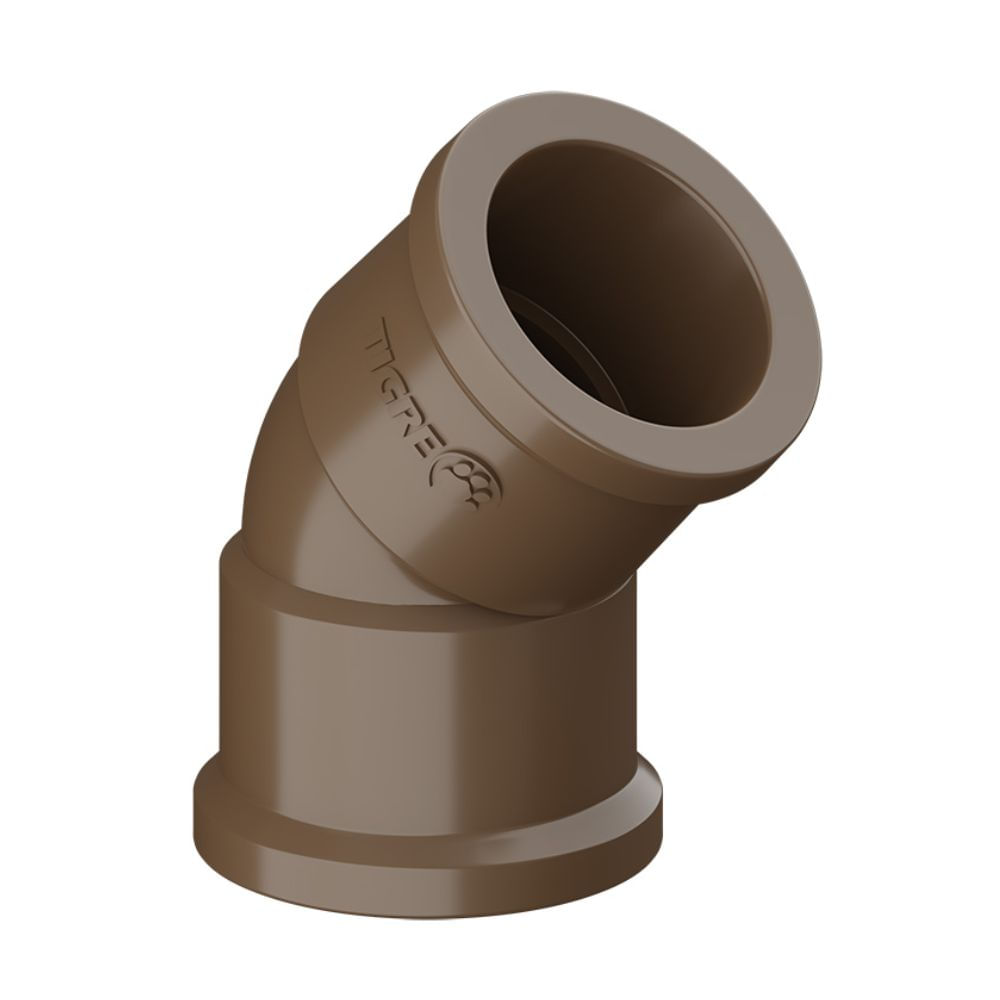 Joelho Soldável PVC 45° 60mm Marrom Tigre