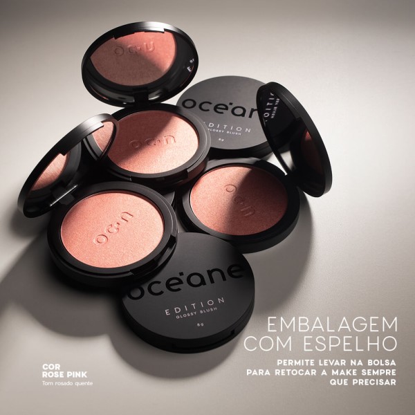 Encontraproduto.com.br - Kit Blush Cintilante Rose Pink + Batom Nude Semi Matte Sienna Océane Edition (2 Produtos)