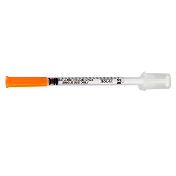 Encontraproduto.com.br - Seringa Sol-M c/ Agulha 31g 6x0,25mm - 1un 0,5mL p/ 100(UI)