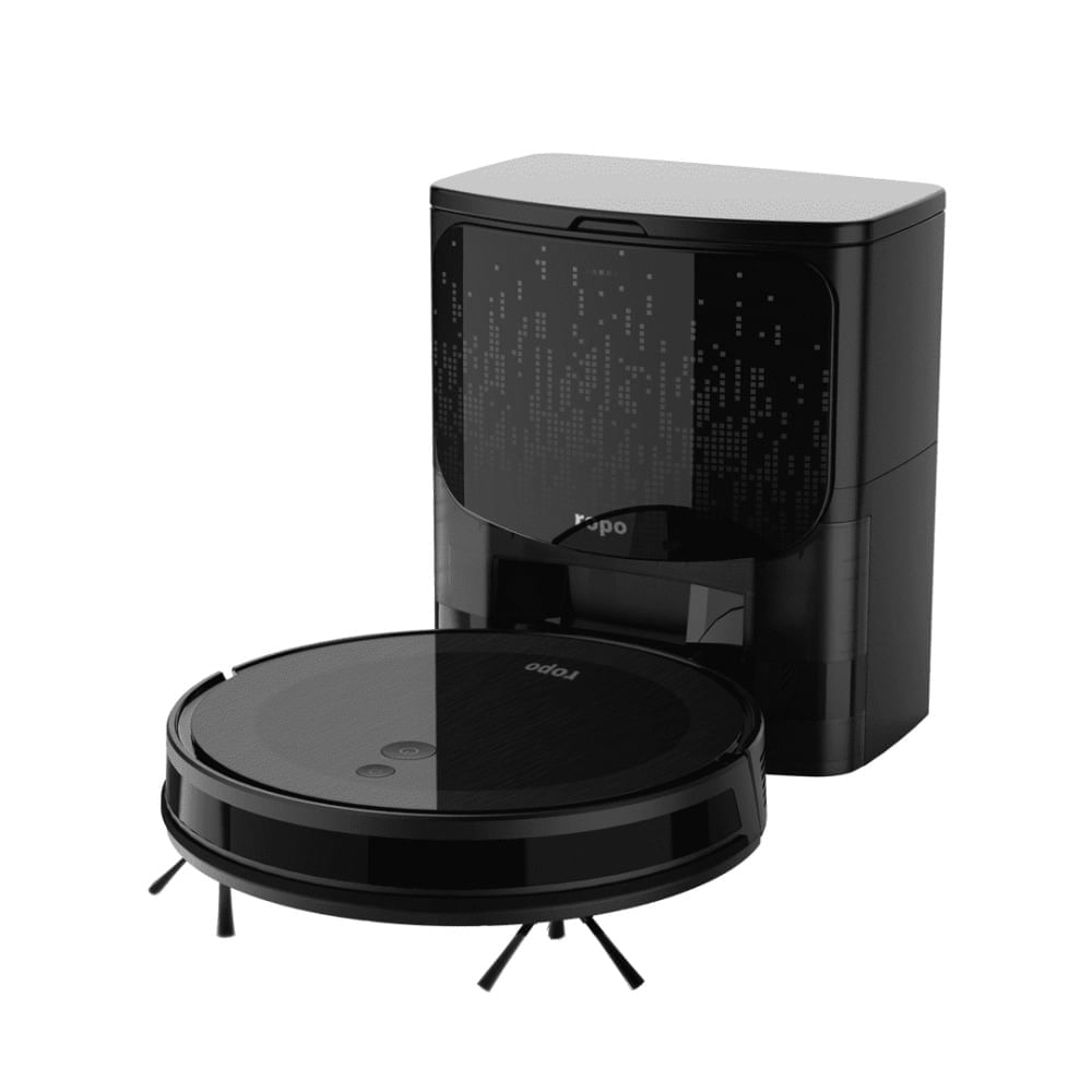 Kit Robô Aspirador Ropo Smart Pet Bivolt + Estação de Recarga Autolimpante Ropo Smart Cleaner