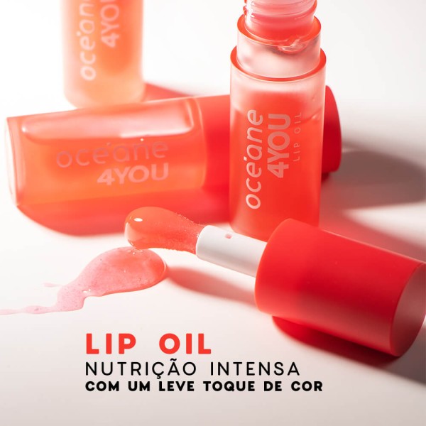 Encontraproduto.com.br - Kit Lápis para Olhos Bege + Lip Oil Rosa + Blush Líquido Coral 4you (3 Produtos)