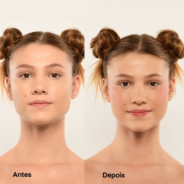 Encontraproduto.com.br - Kit Lápis para Olhos Bege + Lip Oil Rosa + Blush Líquido Coral 4you (3 Produtos)