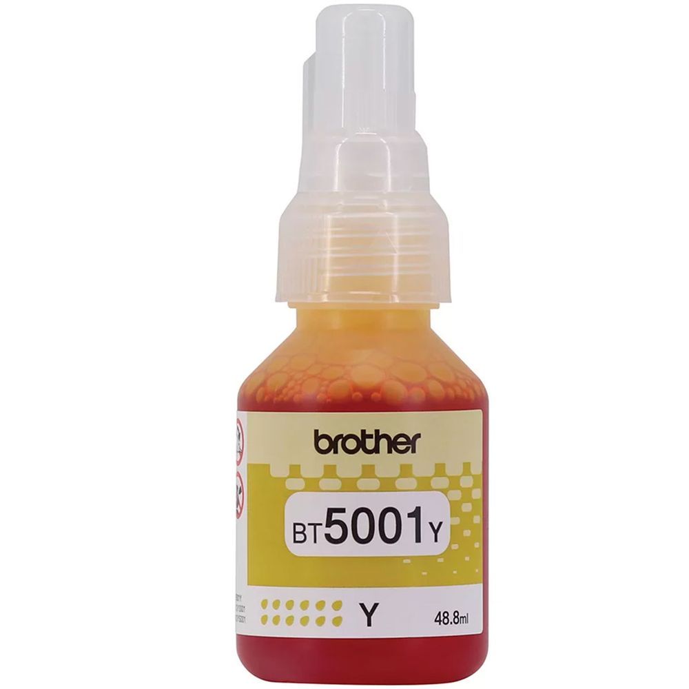 Encontraproduto.com.br - Garrafa de tinta original Brother para InkTank BT5001Y Amarelo 48,8ml