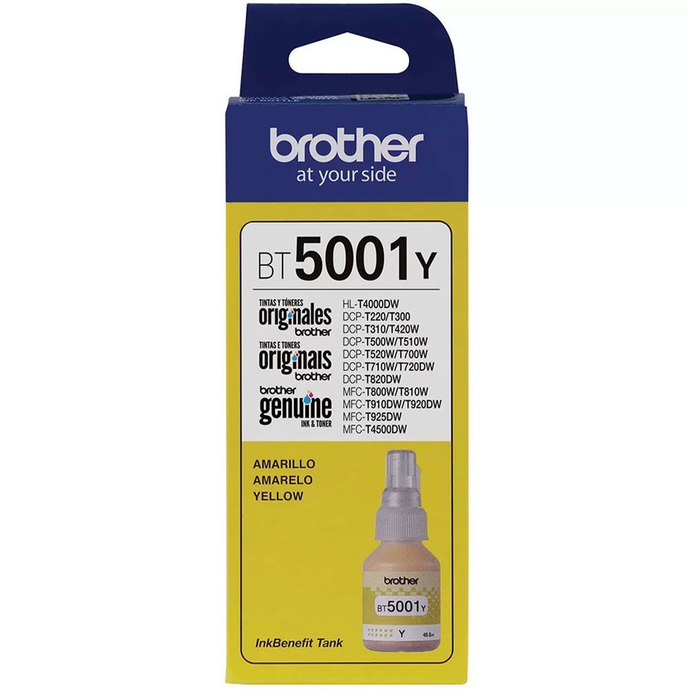 Encontraproduto.com.br - Garrafa de tinta original Brother para InkTank BT5001Y Amarelo 48,8ml