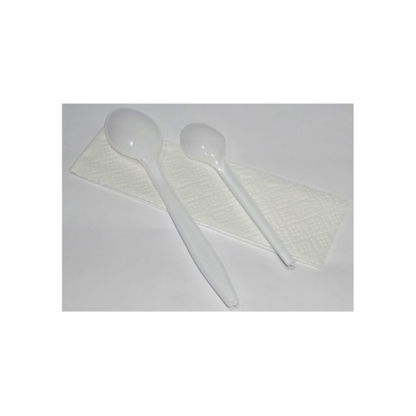 Encontraproduto.com.br - Kit Pastoso Colher De Sopa/Colher Sobremesa/Guardanapo Pacote Com 50