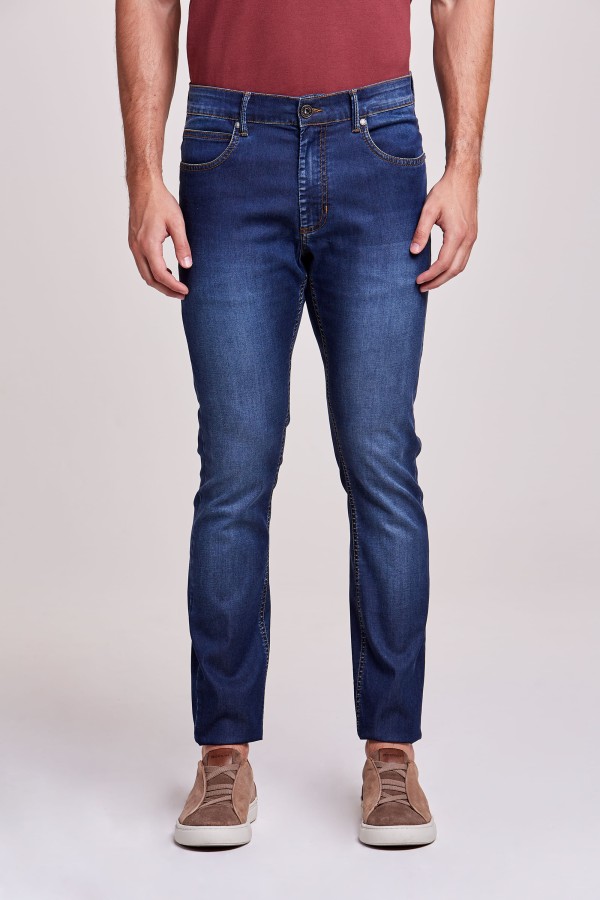 CALÇA JEANS 5 POCKETS AZUL MÉDIO