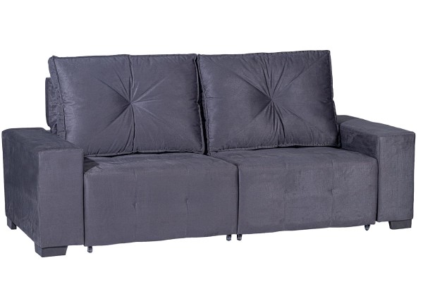 Encontraproduto.com.br - Sofá Ametista Prolar Retrátil Reclinável 2 Lugares Cinza