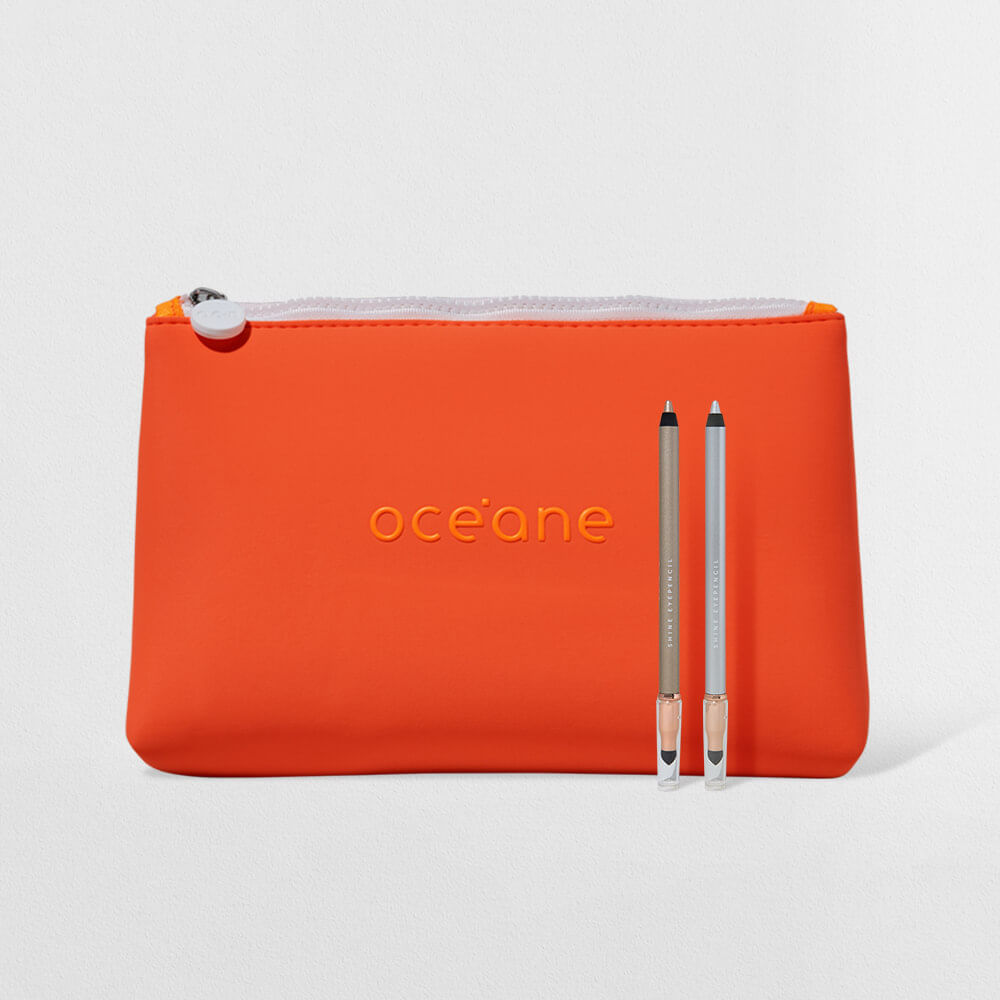 Kit 2 Lápis para Olhos + Nécessaire Neoprene Laranja 4you (3 Produtos)
